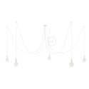Spider, multiple suspension with 5 pendants, white metal, RM01 White cable