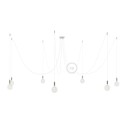 Spider, multiple suspension with 7 pendants, chromed metal, RM01 White cable