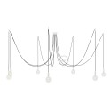Spider, multiple suspension with 7 pendants, white metal, RM04 Black cable