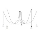 Spider, multiple suspension with 5 pendants, black metal, RM04 Black cable