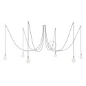 Spider, multiple suspension with 6 pendants, chromed metal, RM04 Black cable