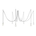 Spider, multiple suspension with 7 pendants, chromed metal, RM04 Black cable