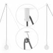 Spider, multiple suspension with 6 pendants, white metal, RN06 Jute cable