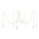 Spider, multiple suspension with 7 pendants, white metal, RN06 Jute cable