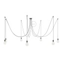 Spider, multiple suspension with 7 pendants, black metal, RN03 Charcoal cable