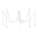 Spider, multiple suspension with 5 pendants, white metal, RN02 Gray cable