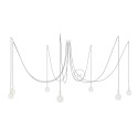 Spider, multiple suspension with 7 pendants, white metal, RN02 Gray cable