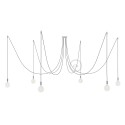 Spider, multiple suspension with 6 pendants, chromed metal, RS81 Black Glitter