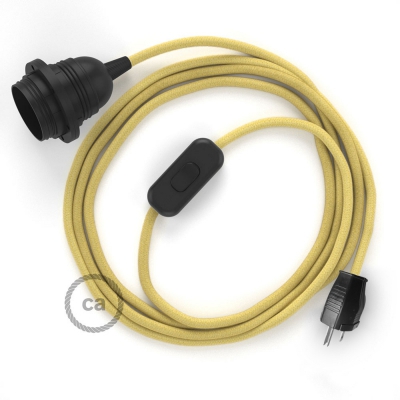 Plug-in Pendant with inline switch | RC10 Pale Yellow Cotton