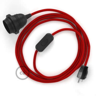 Plug-in Pendant with inline switch | RC35 Red Cotton