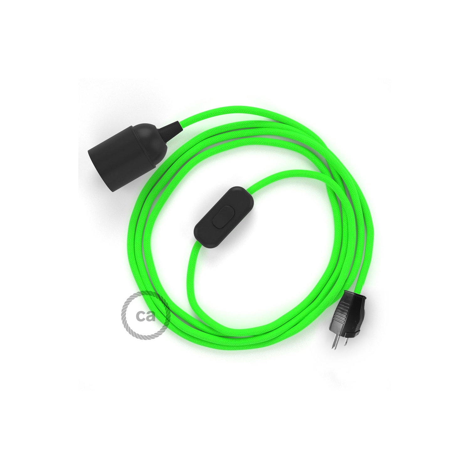 Plug-in Pendant with inline switch | RF06 Neon Green