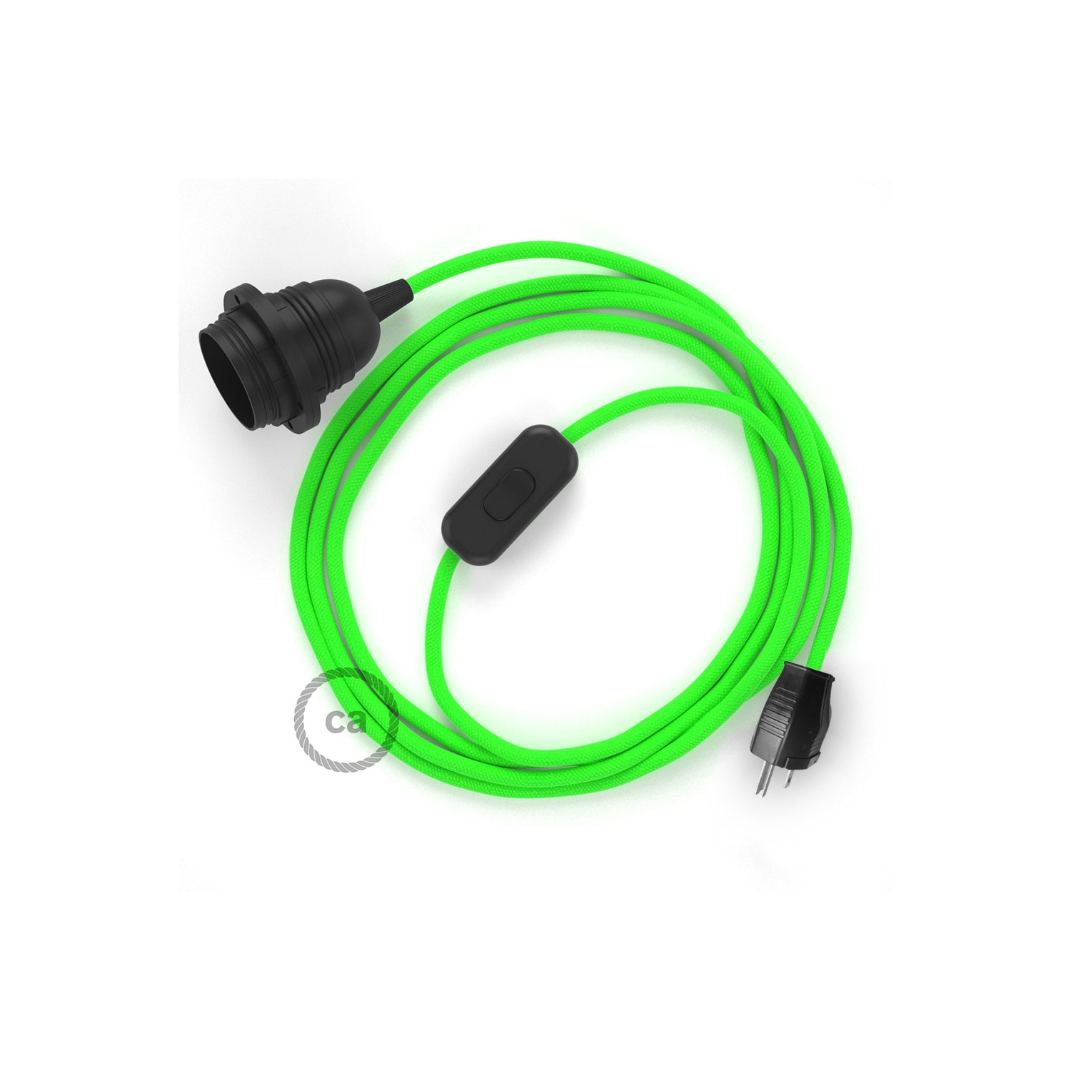 Plug-in Pendant with inline switch | RF06 Neon Green