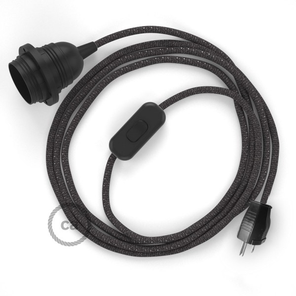 Plug-in Pendant with inline switch | RL03 Gray Glitter