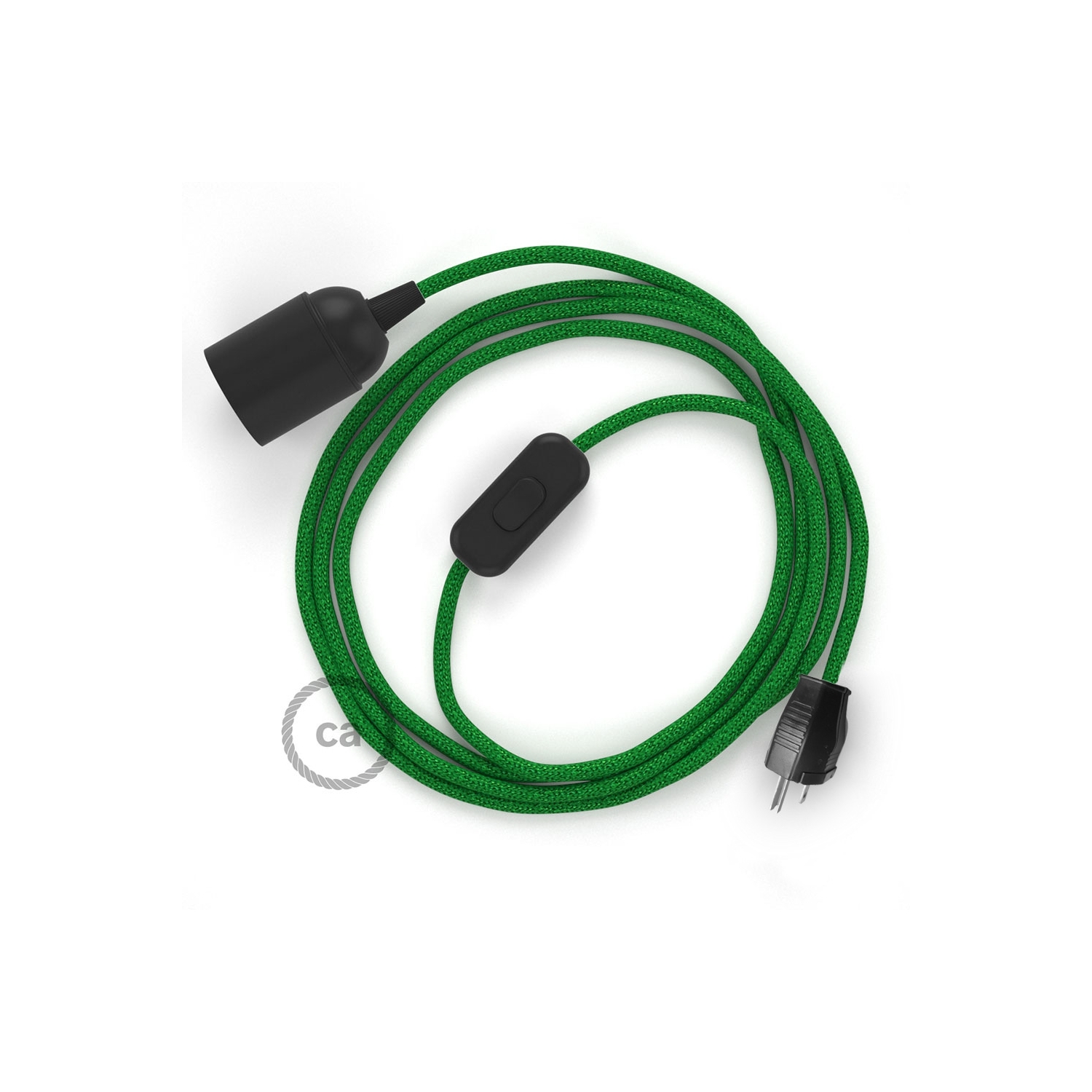 Plug-in Pendant with inline switch | RL06 Green Glitter