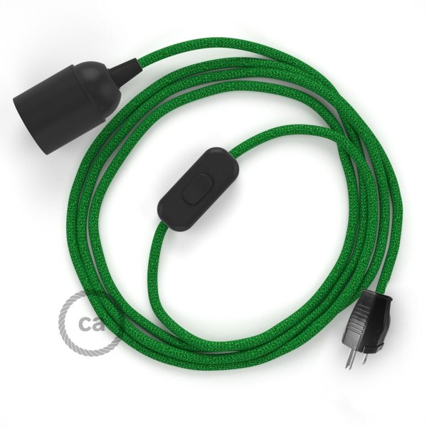 Plug-in Pendant with inline switch | RL06 Green Glitter