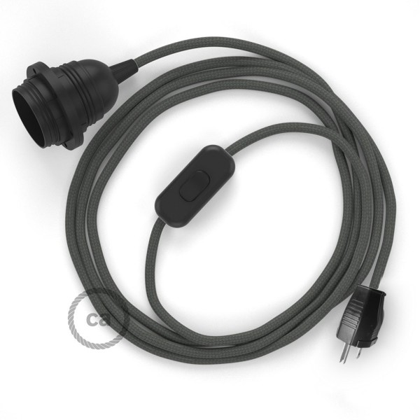 Plug-in Pendant with inline switch | RM03 Gray Rayon