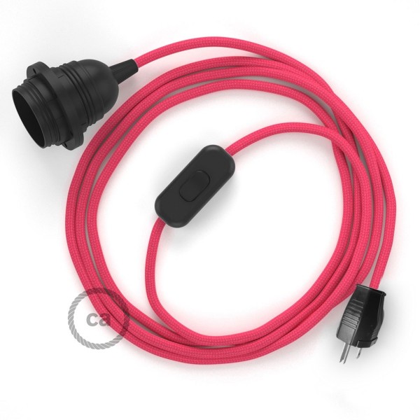 Plug-in Pendant with inline switch | RM08 Fuchsia Rayon