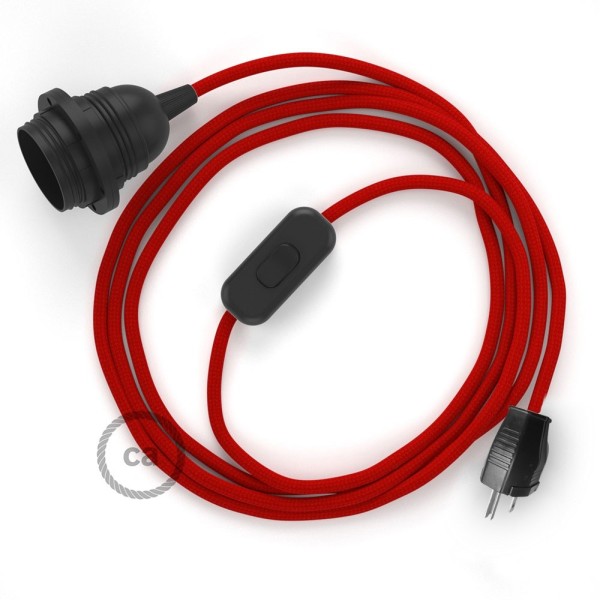Plug-in Pendant with inline switch | RM09 Red Rayon