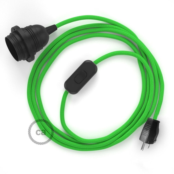 Plug-in Pendant with inline switch | RM18 Lime Green Rayon