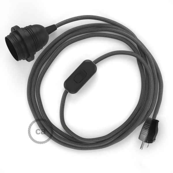 Plug-in Pendant with inline switch | RM26 Dark Gray Rayon