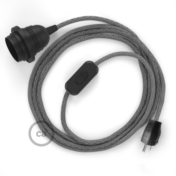Plug-in Pendant with inline switch | RN02 Gray Linen