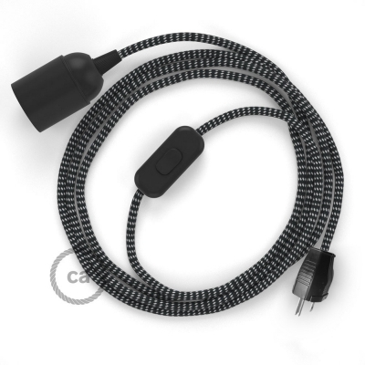 Plug-in Pendant with inline switch | RT41 Black & White Tracer