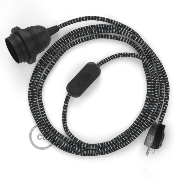 Plug-in Pendant with inline switch | RT41 Black & White Tracer