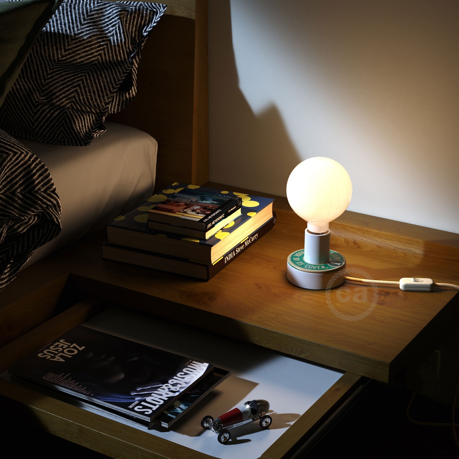 MINI-UFO: reversible wooden disk for Table Lamp: COVER + ORIGINAL LANGUAGE