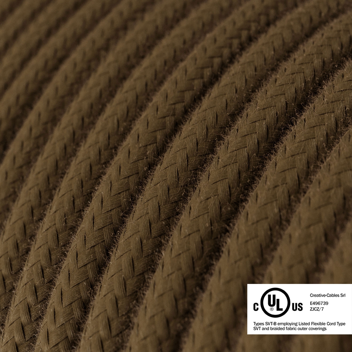 Brown Cotton covered Round electric cable - RC13