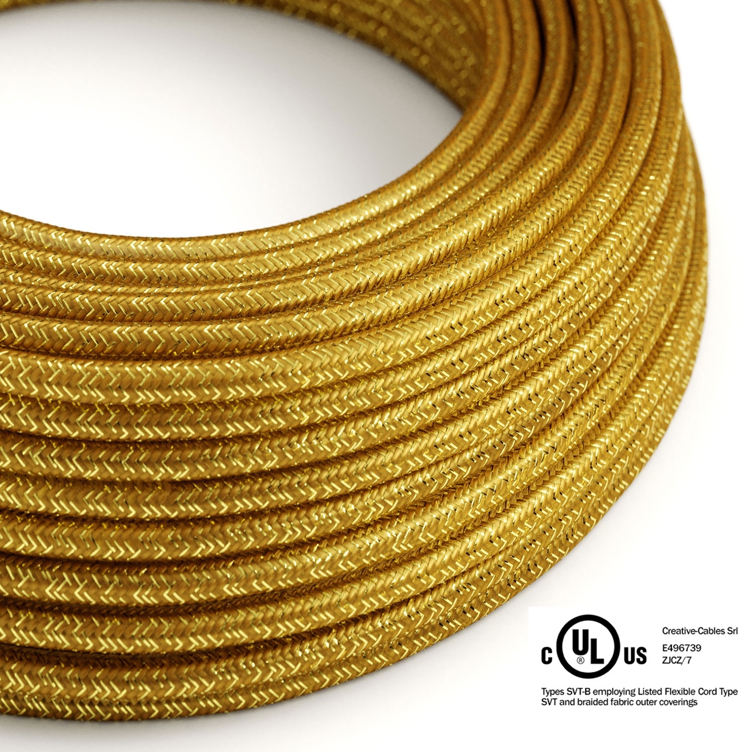 Gold Glitter covered Round electric cable - RL05