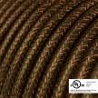 Brown Glitter covered Round electric cable - RL13