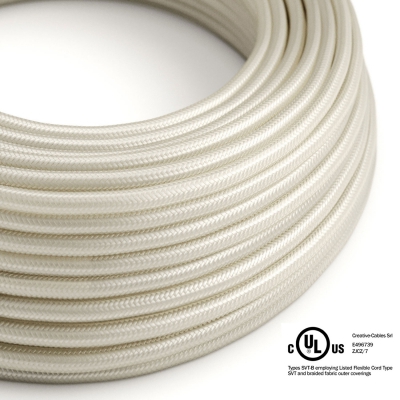 Ivory Rayon covered Round electric cable - RM00