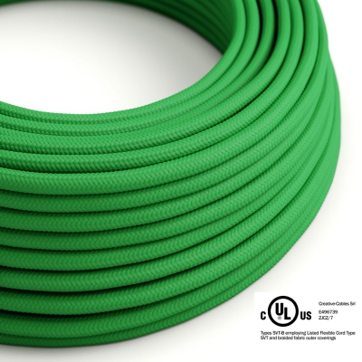 Green Rayon covered Round electric cable - RM06