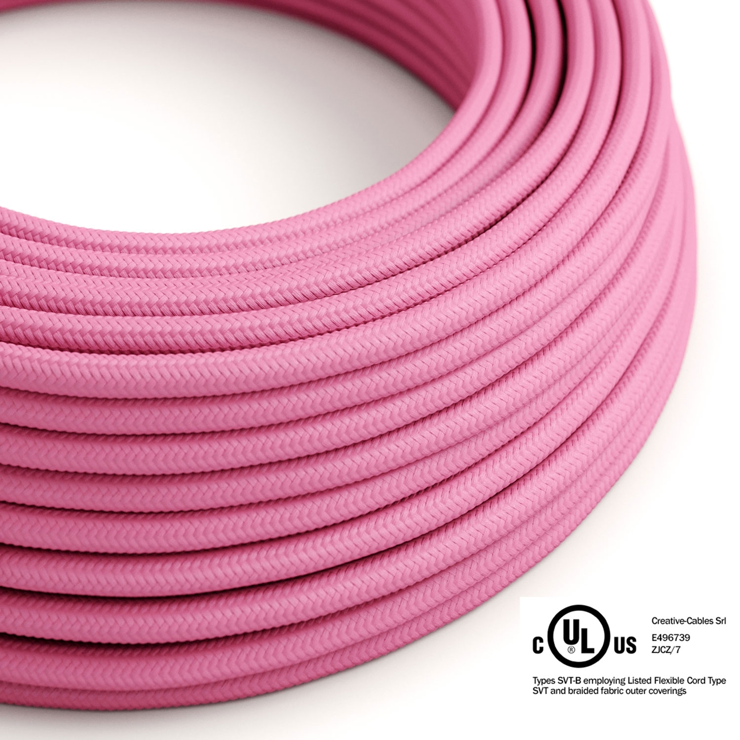 Fuchsia Rayon covered Round electric cable - RM08