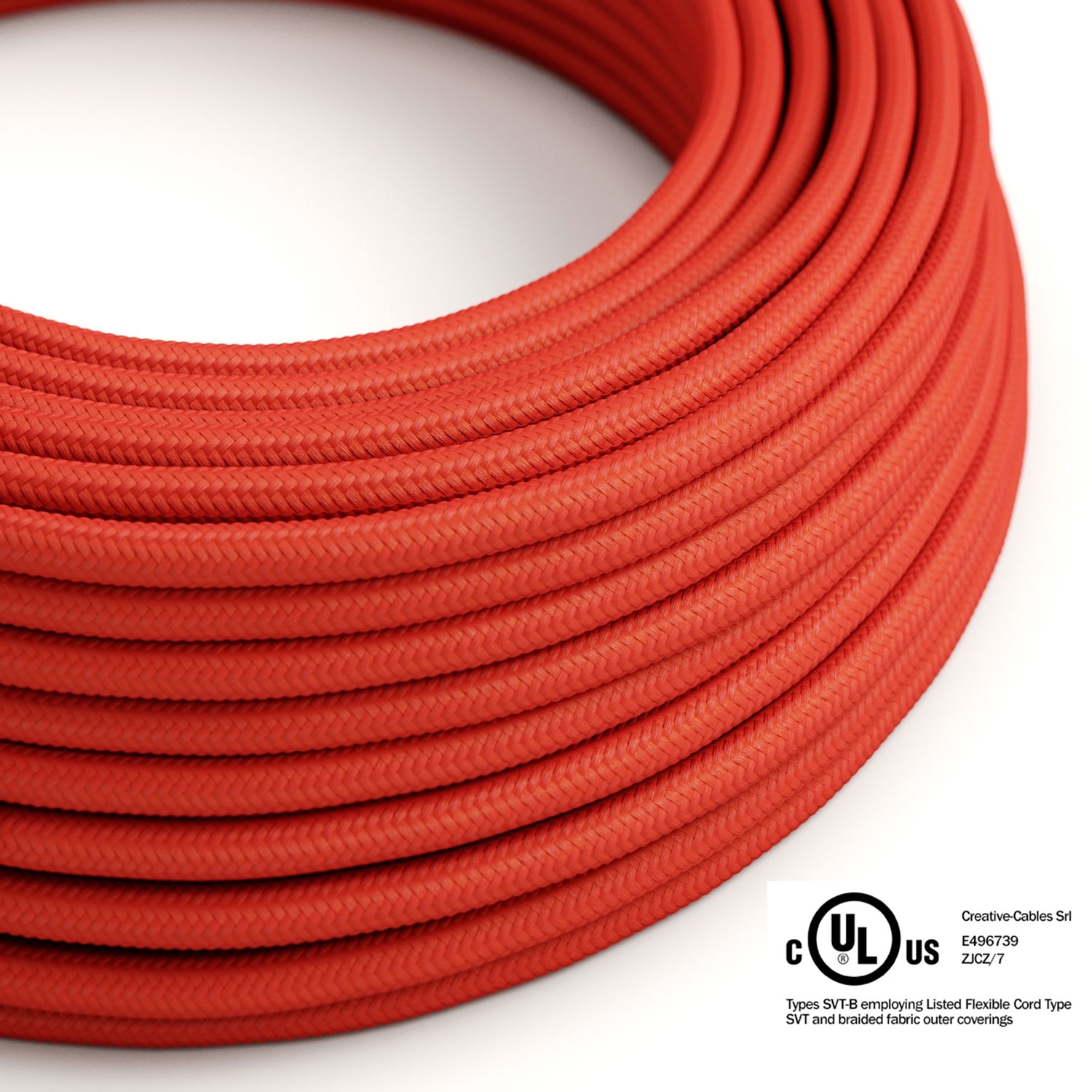 Red Round Cloth Covered Electrical Wire 18/3 Braided Rayon Fabric Wire 