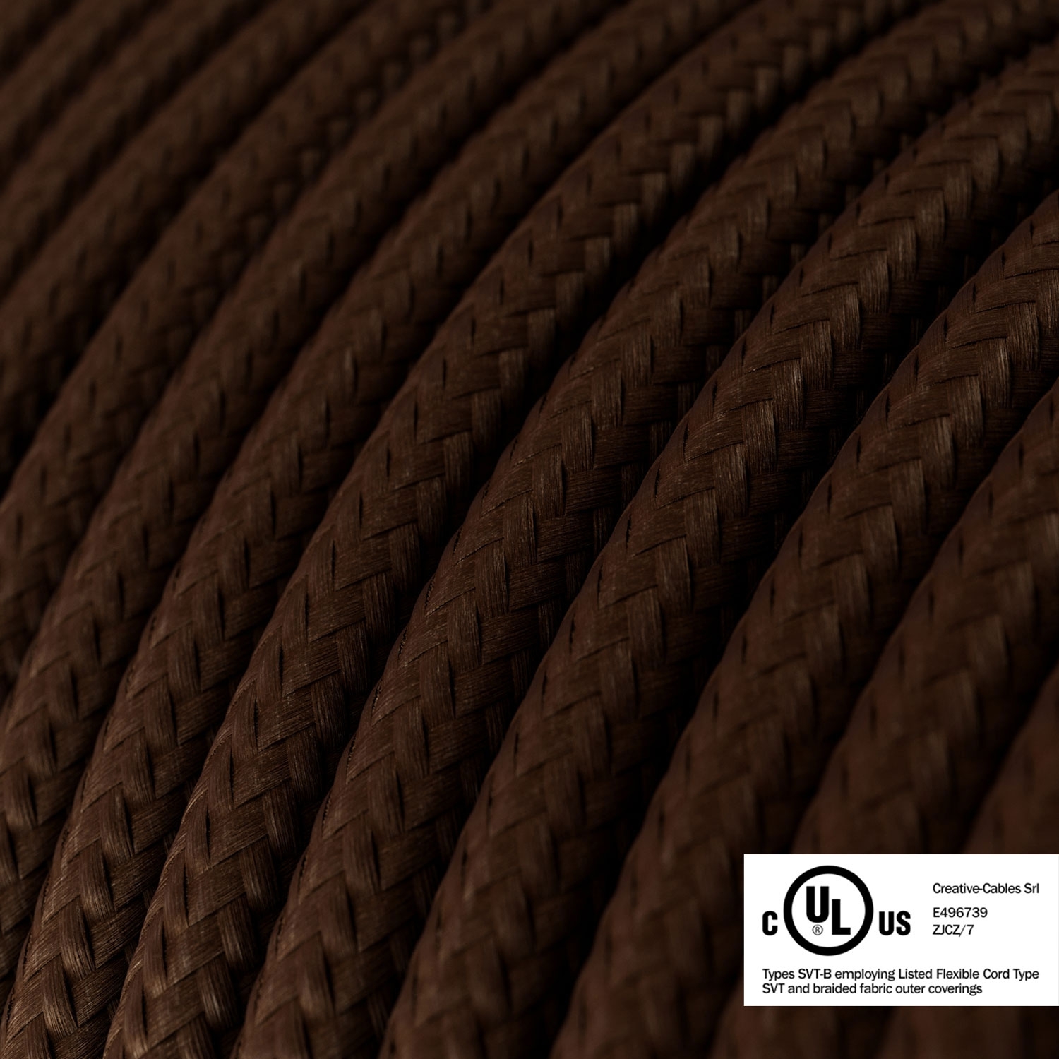 Brown Rayon covered Round electric cable - RM13