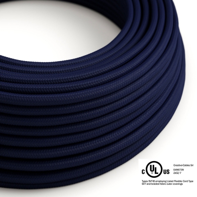 Dark Blue Rayon covered Round electric cable - RM20