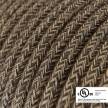 Brown Linen covered Round electric cable - RN04