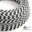 Black & White Houndstooth covered Round electric cable - RP04