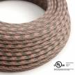 Pink & Gray Cotton Houndstooth covered Round electric cable - RP26