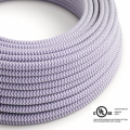 Lilac & White Chevron covered Round electric cable - RZ07
