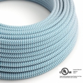 Light Blue & White Chevron covered Round electric cable - RZ11