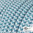 Light Blue & White Chevron covered Round electric cable - RZ11