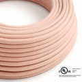 Salmon Cotton covered Round electric cable - RX13