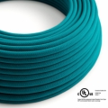 Petrol blue Cotton covered Round electric cable - RC21