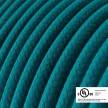 Petrol blue Cotton covered Round electric cable - RC21