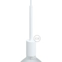 Cylindrical metal UL E26 socket kit with 15 cm cable clamp