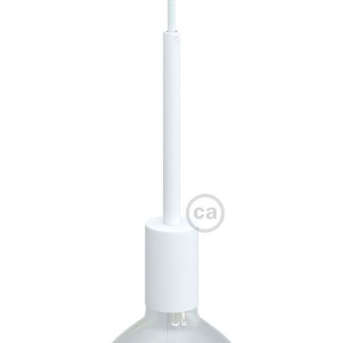 Cylindrical metal UL E26 socket kit with 15 cm cable clamp