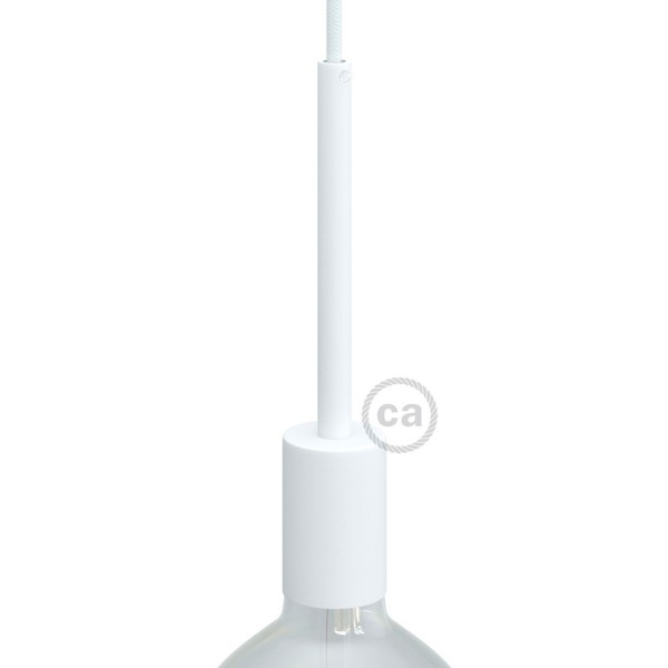 Cylindrical metal UL E26 socket kit with 15 cm cable clamp