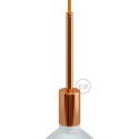 Cylindrical metal UL E26 socket kit with 15 cm cable clamp